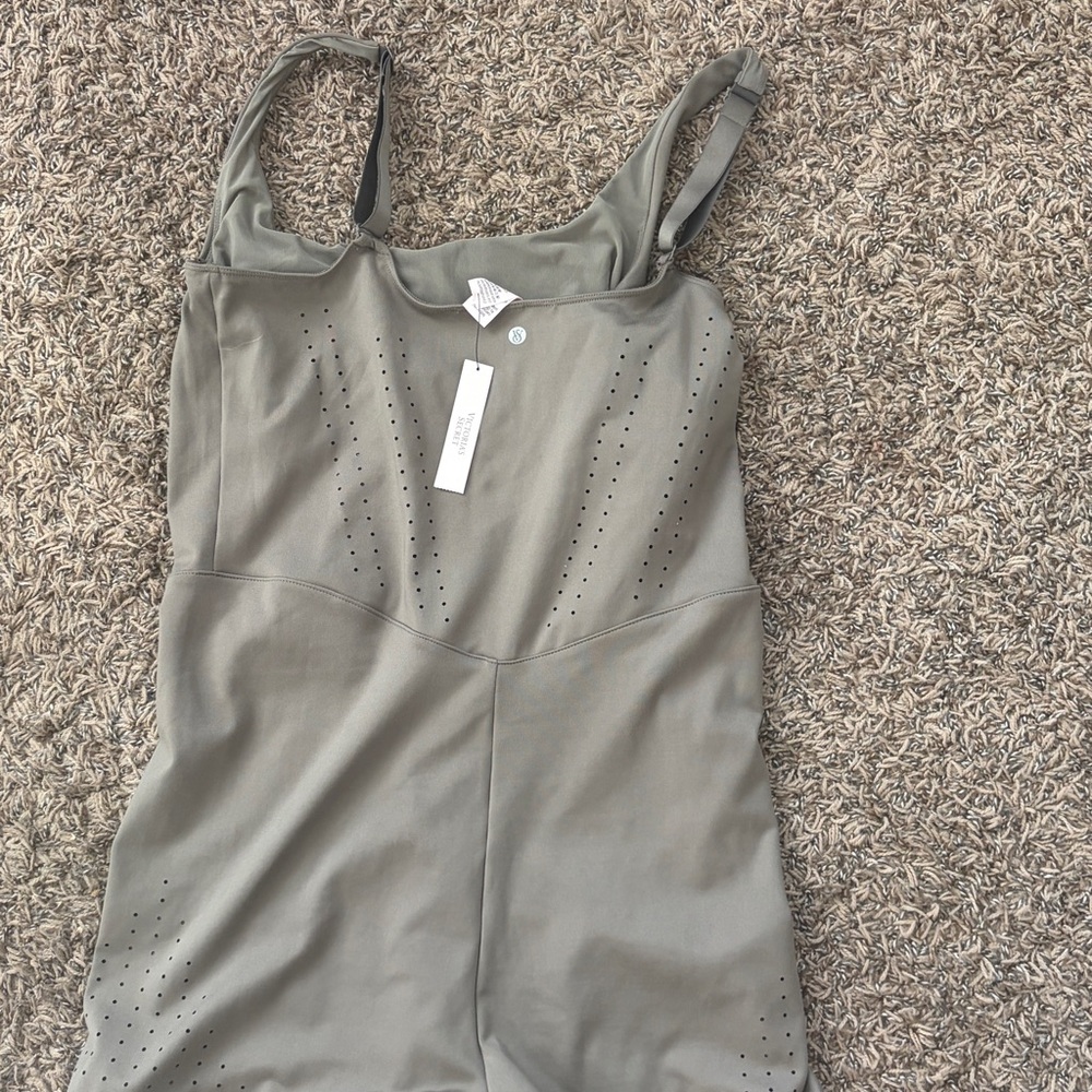 Victoria's Secret Olive Perforated short onesie - Picture 2 of 4